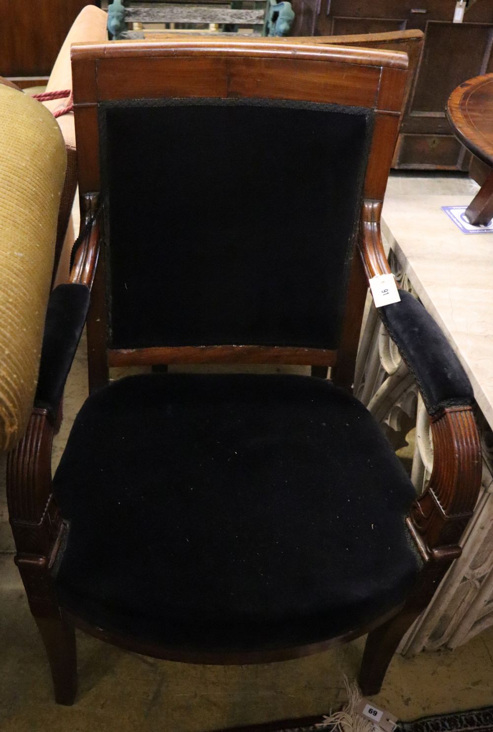 A 19th century French Empire fauteuil